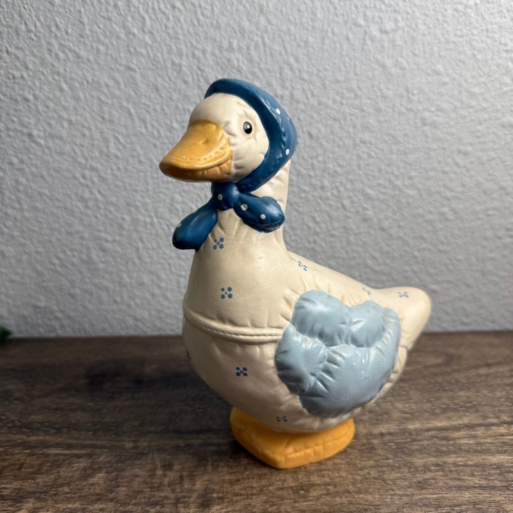 Vintage Country Goose Coin Bank Blue Bonnet Farmhouse Cottagecore Decor 8" - Picture 11 of 11